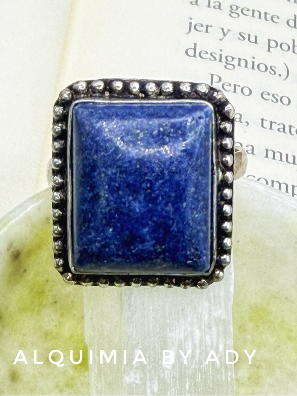 MONUMENTAL silver lapis lazuli Victorian vintage gem ring